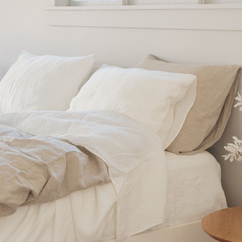 Sömn Luxury Linen Bedding | Pillowcase Linen Bedding Sömn Home White #color_off-white