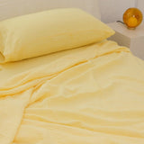 Sömn Luxury Linen Bedding | Flat Sheet Linen Bedding Sömn Home #color_lemon