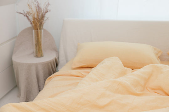 New linen bedding color Lemon Sorbet at Somn Home