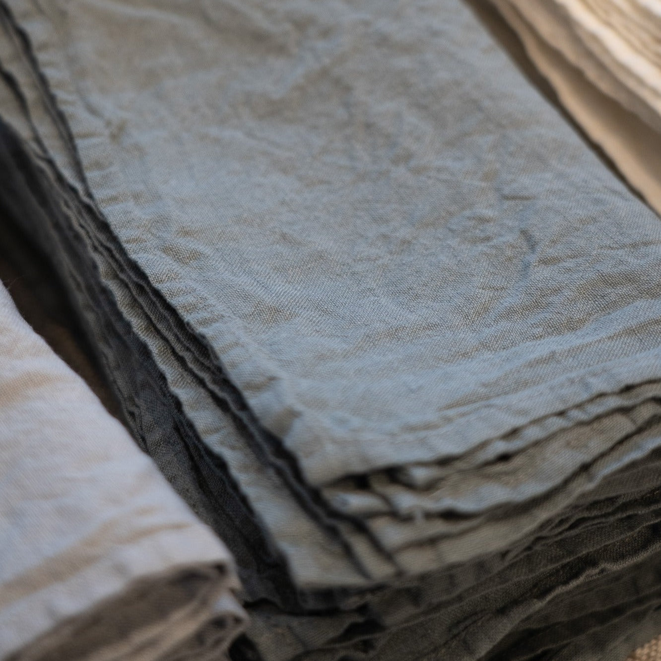 Sömn | Repurposed Linen Cocktail Napkins Table Linen Sömn Home #color_ocean-teal