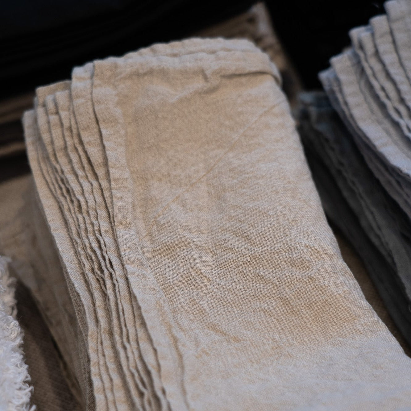 Sömn | Repurposed Linen Cocktail Napkins Table Linen Sömn Home #color_sand