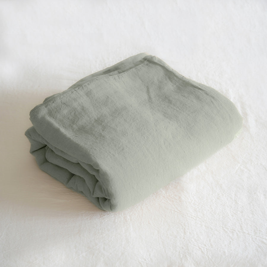 Sömn Home  Luxury Linen Bedding | Duvet Cover Linen Bedding King Mineral Green 