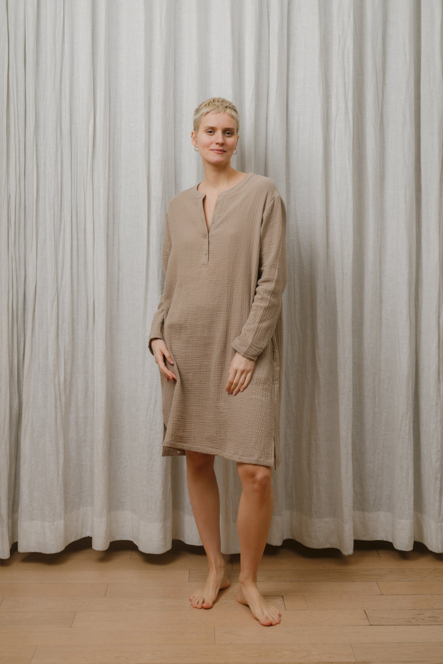 Organic Gauze Cotton Long Nightshirt