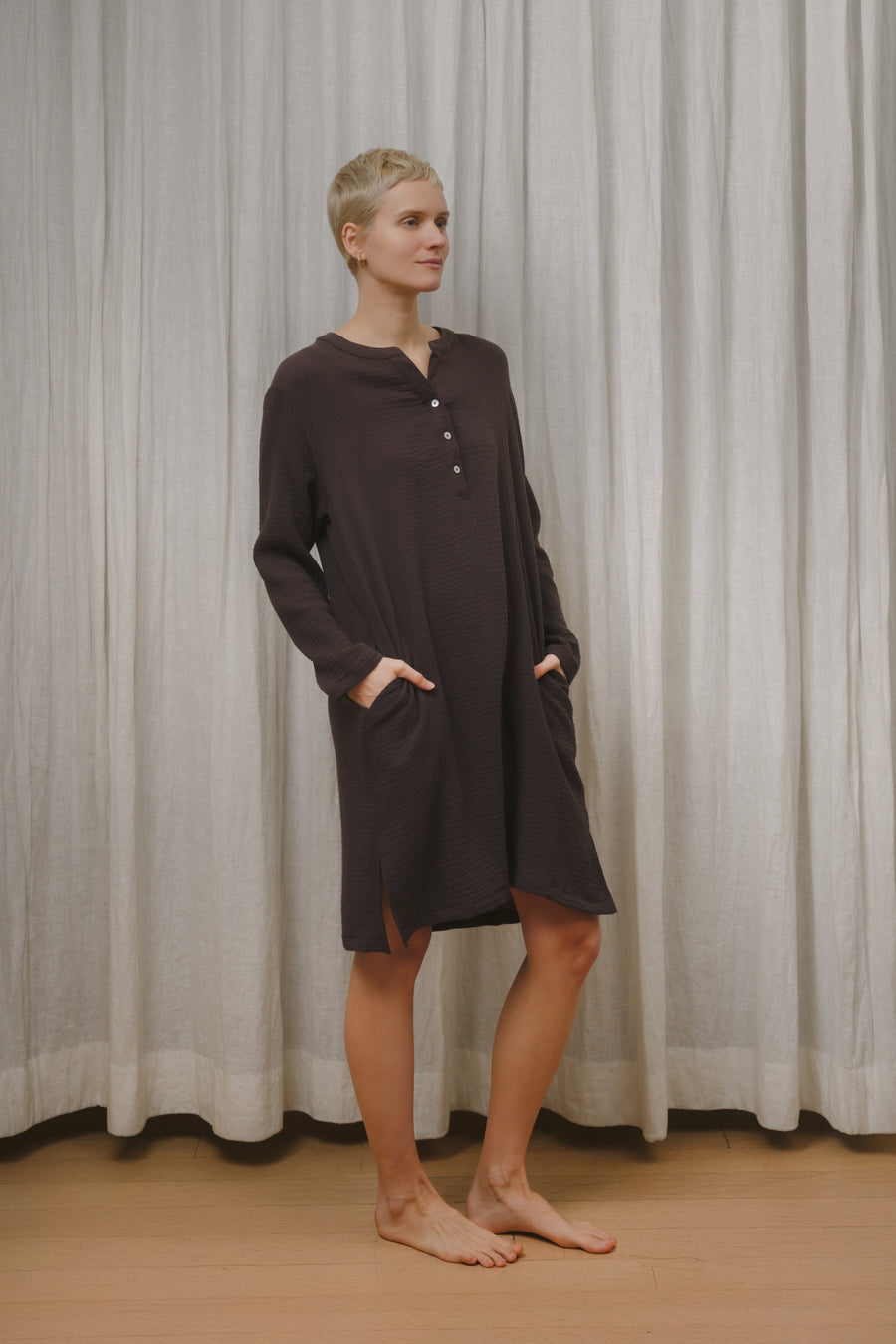 Organic Gauze Cotton Long Nightshirt