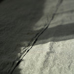 Close-up of a textured linen in olive green