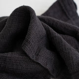 Dark gray textured linen fabric on a white background