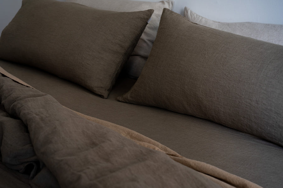 Sömn Luxury Linen Bedding | Pillowcase (single) Linen Bedding Sömn Home Double/Queen Earth 