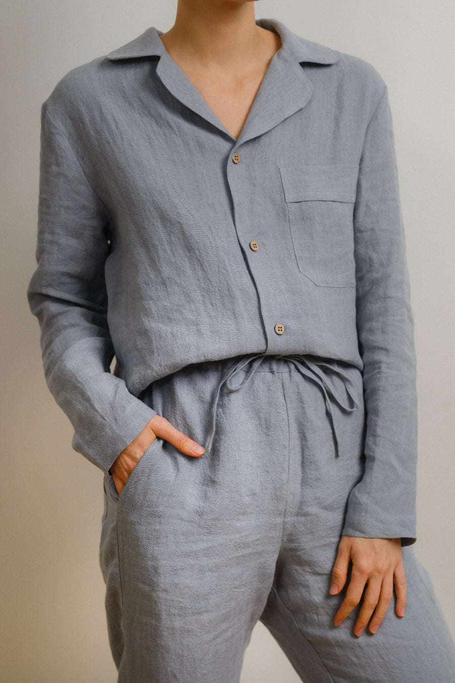 Sömn Premium Linen Long-Sleeve Shirt | Sömn Home 