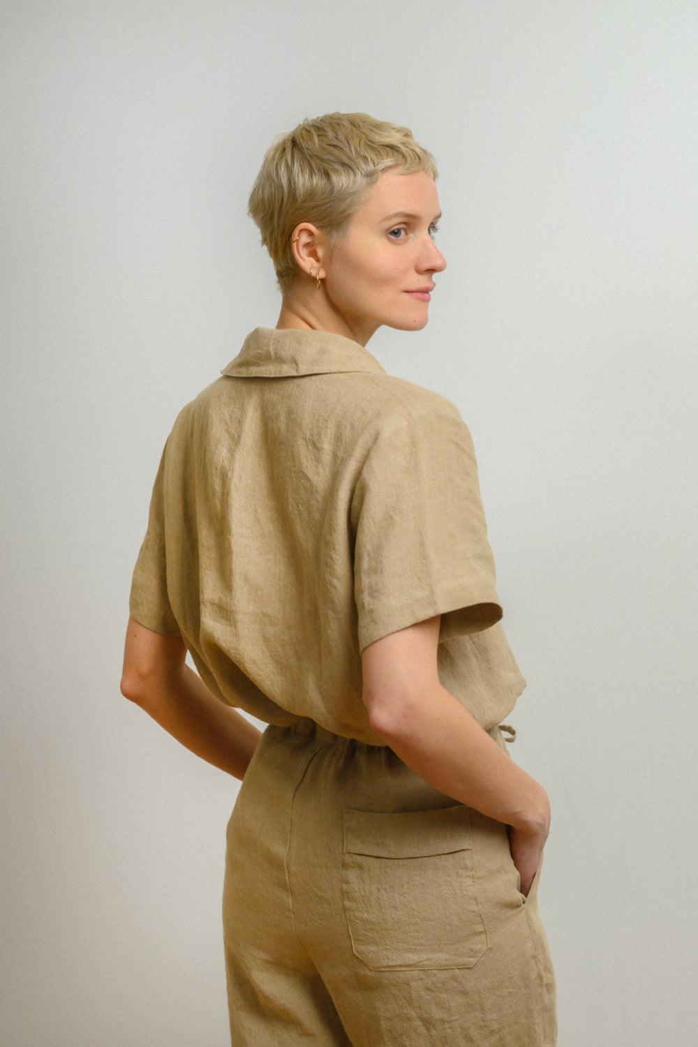 Sömn Premium Linen Short-Sleeve Shirt | Sömn Home #color_oatmeal