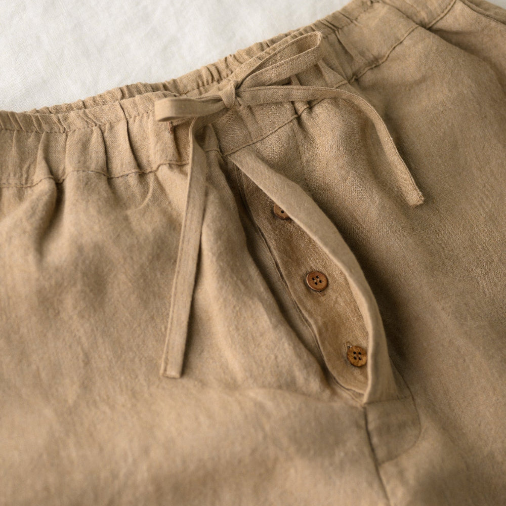 Sömn Premium Linen Sleep & Lounge Shorts | Sömn Home #color_oatmeal