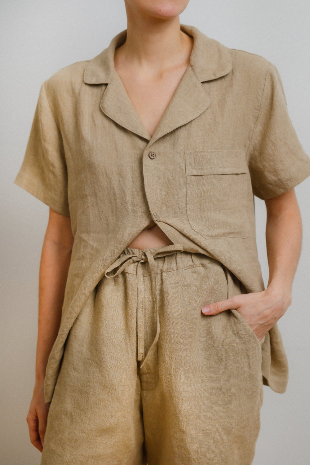 Sömn Premium Linen Sleep & Lounge Shorts | Sömn Home #color_oatmeal