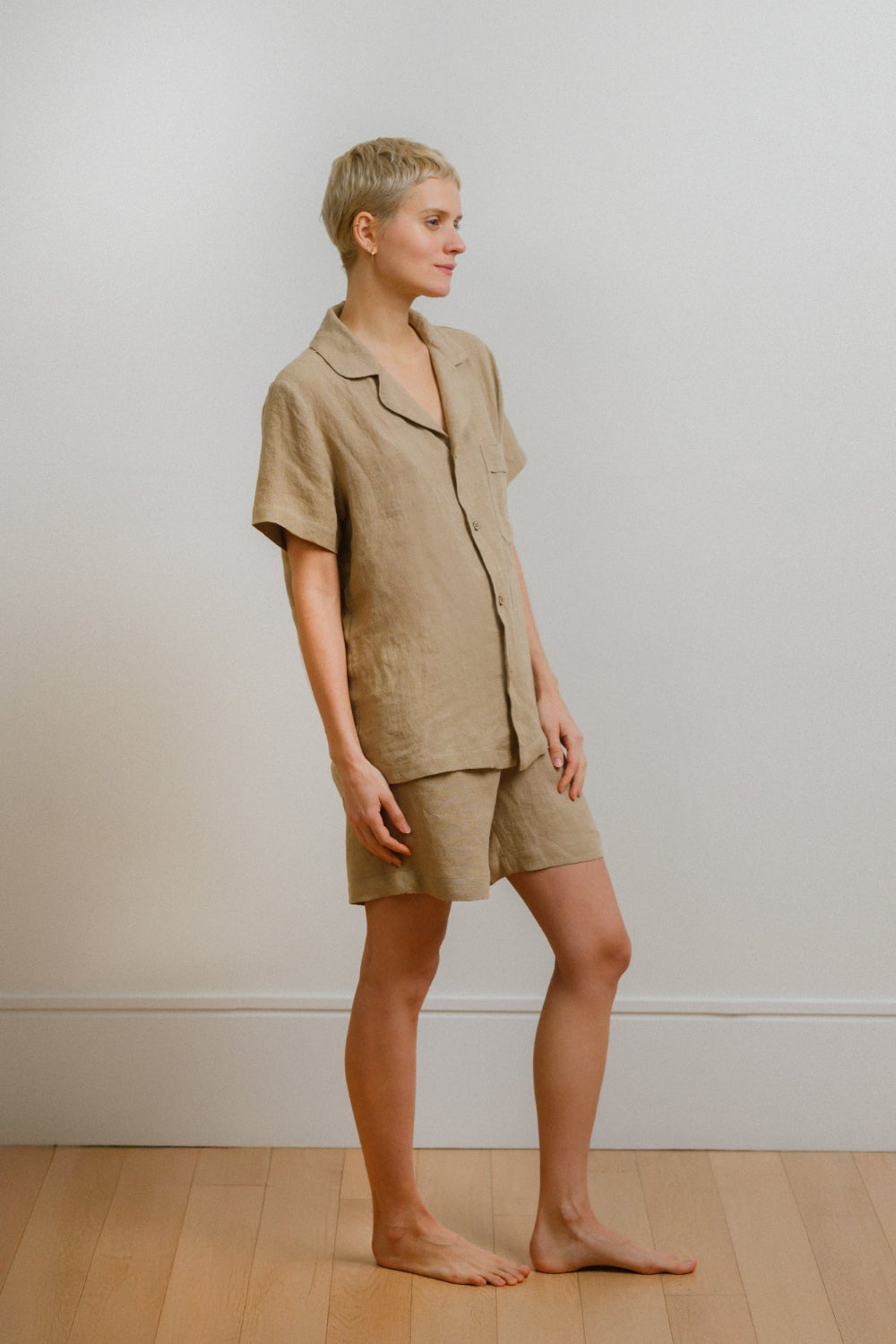 Sömn Premium Linen Sleep & Lounge Shorts | Sömn Home #color_oatmeal