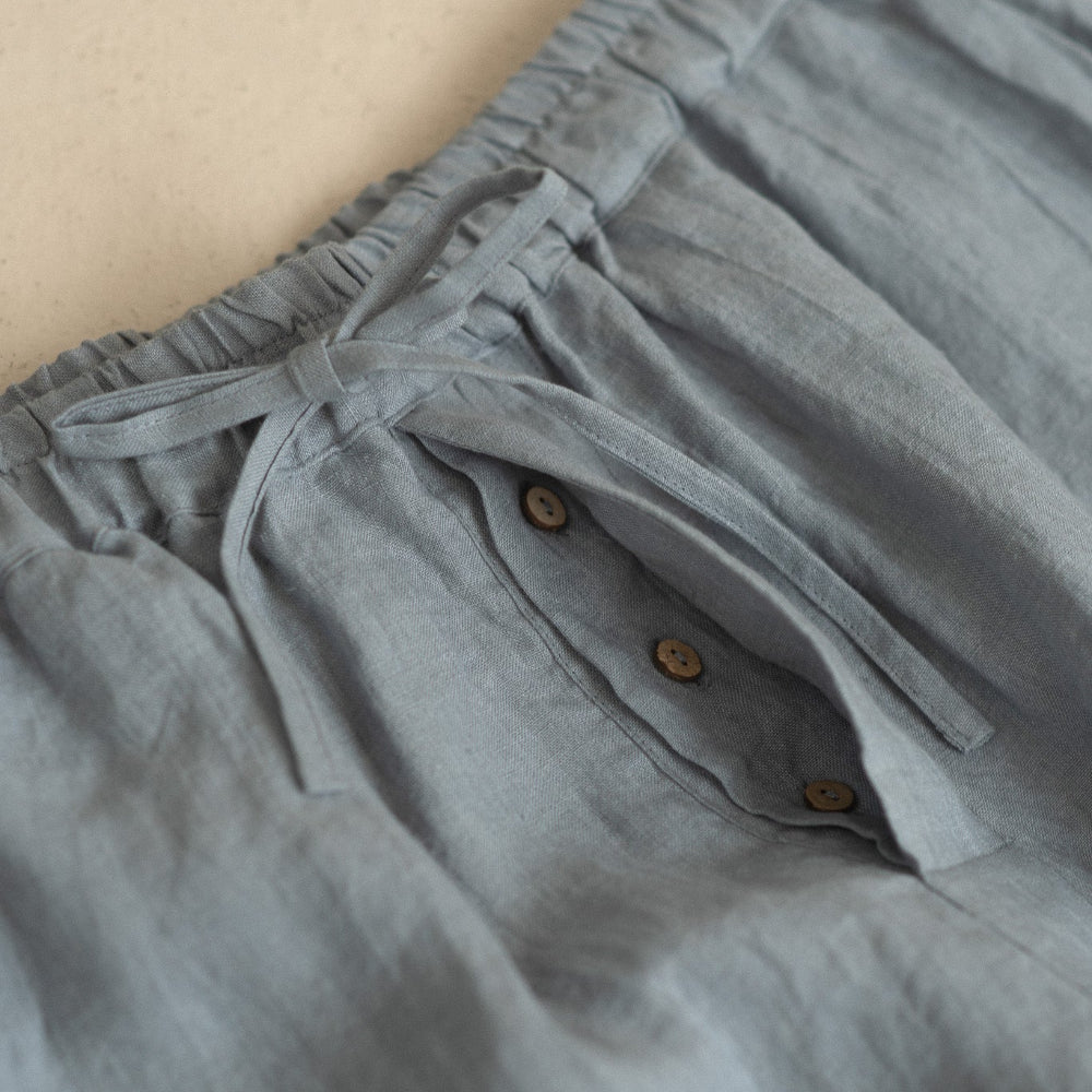 Sömn Premium Linen Sleep & Lounge Shorts | Sömn Home #color_lake_blue