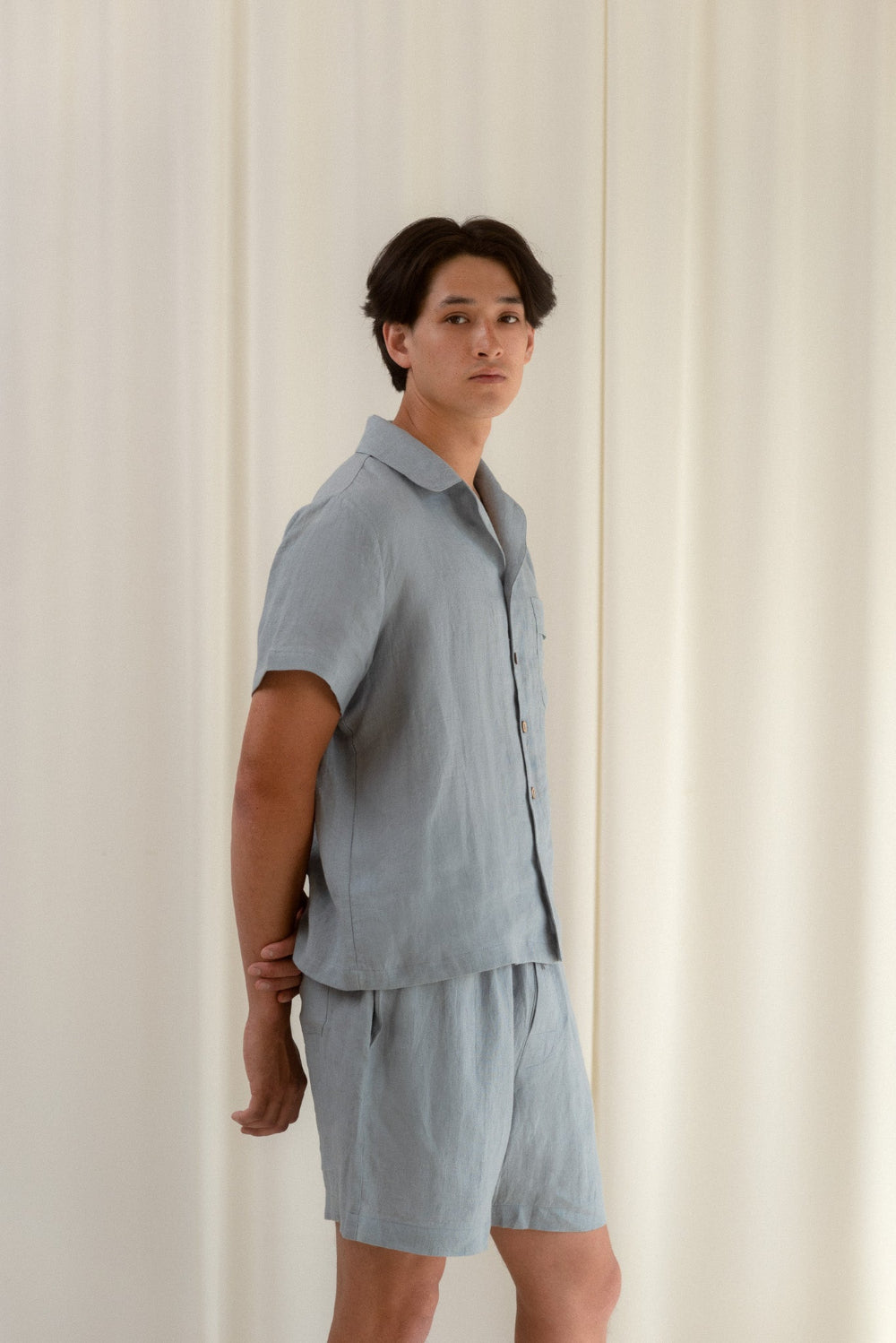 Sömn Premium Linen Sleep & Lounge Shorts | Sömn Home #color_lake_blue
