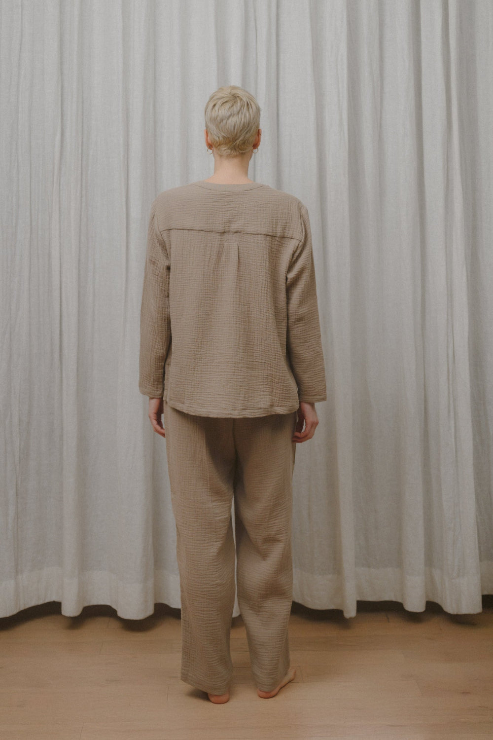 Sömn Premium Organic Cotton Gauze Sleepwear | Loungewear Pants Sömn Home #color_chai