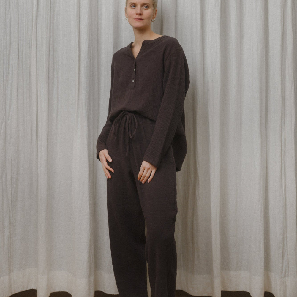 Sömn Premium Organic Cotton Gauze Sleepwear | Loungewear Pants Sömn Home #color_prune