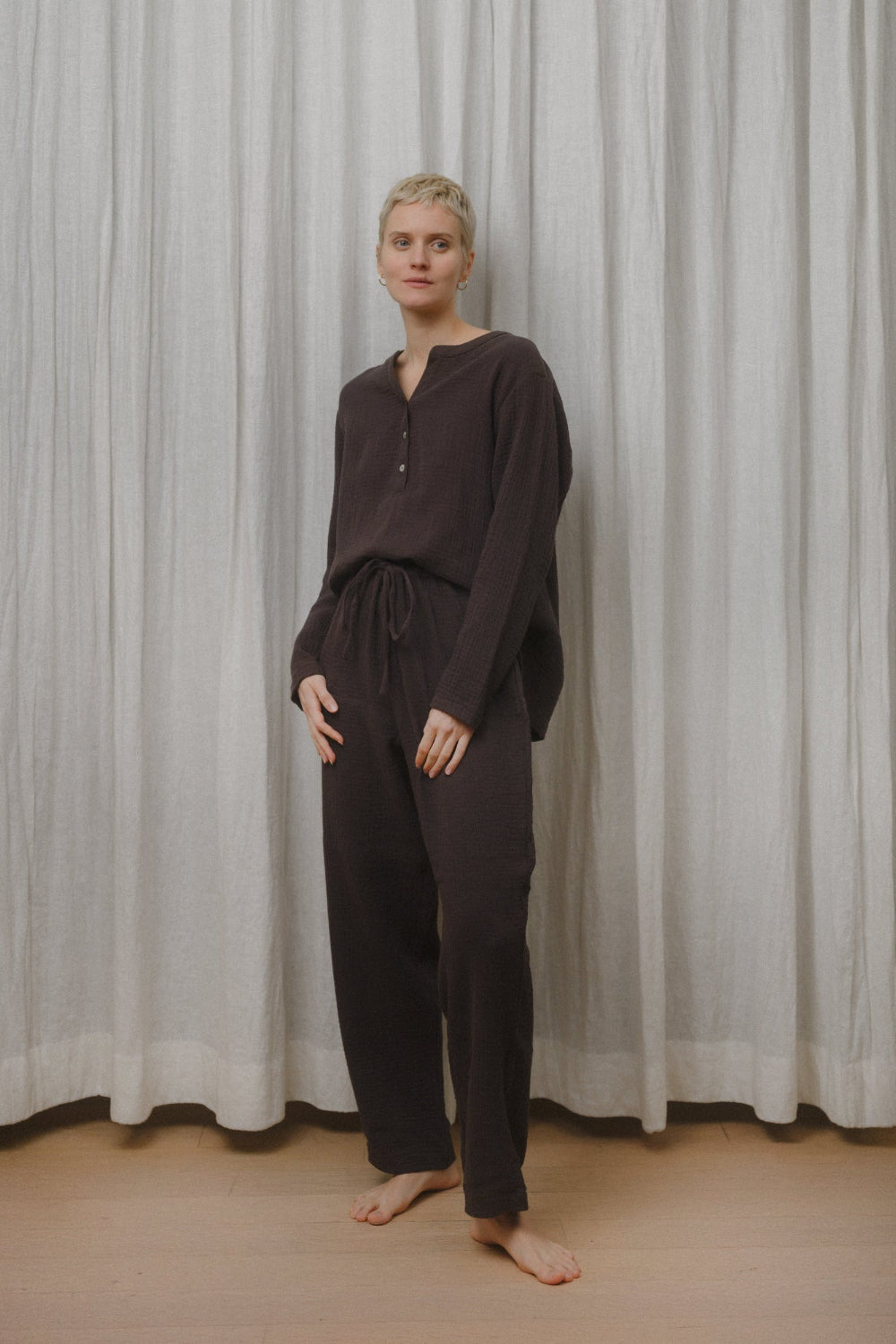 Sömn Premium Organic Cotton Gauze Sleepwear | Loungewear Pants Sömn Home #color_prune