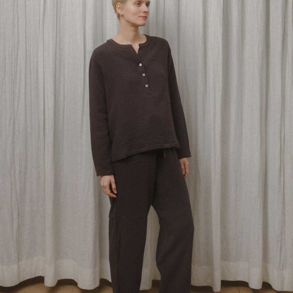 Sömn Premium Organic Cotton Gauze Sleepwear | Loungewear Set Sömn Home #color_prune