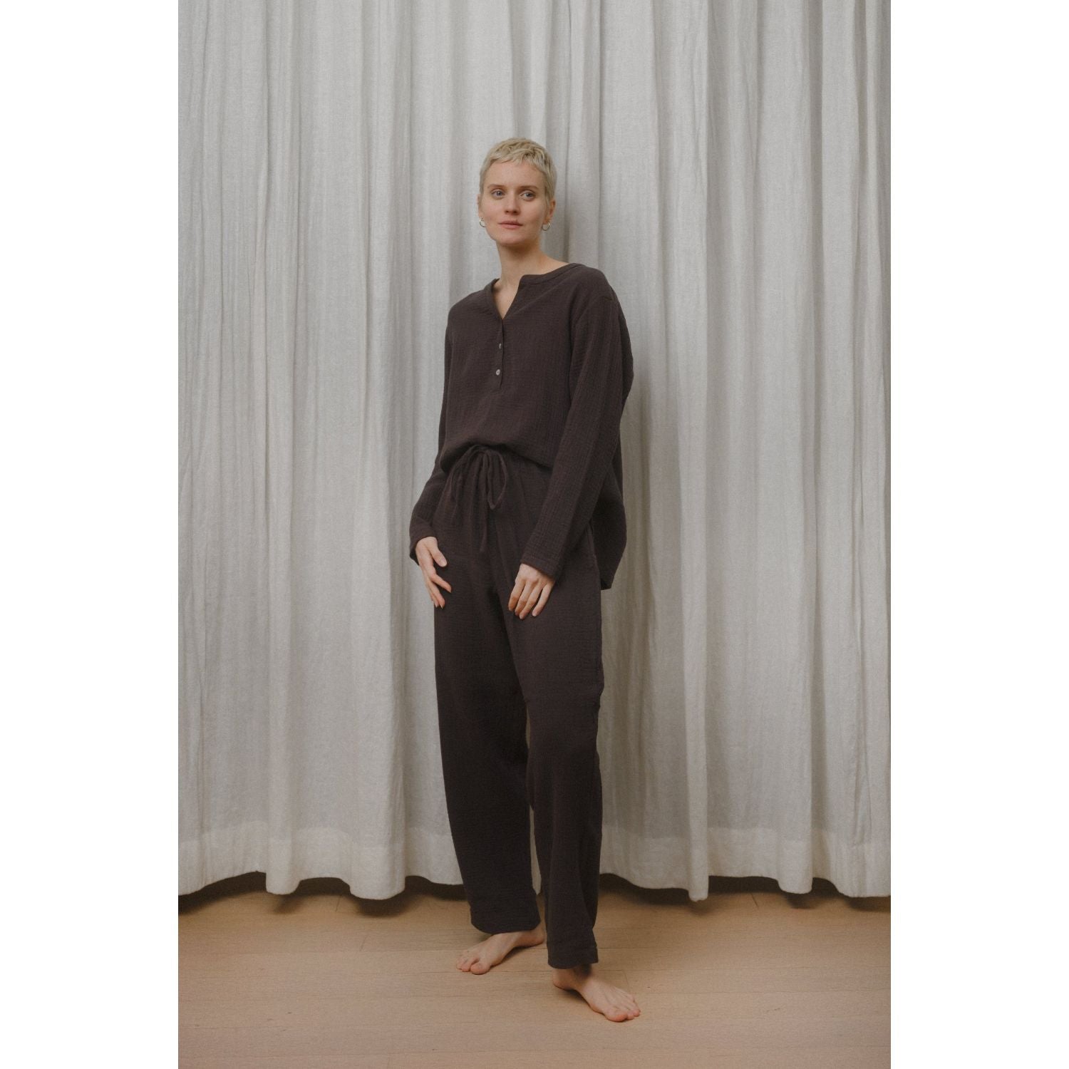 Sömn Premium Organic Cotton Gauze Sleepwear | Loungewear Set Sömn Home #color_prune