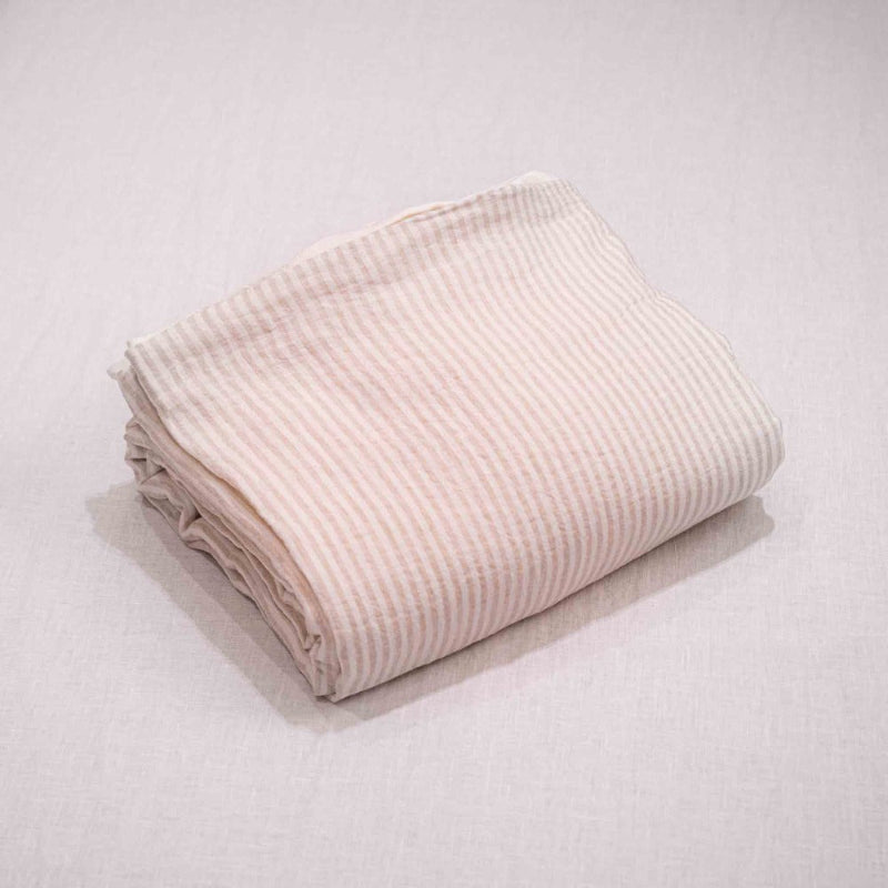 Sömn Premium Linen Bedding Duvet Cover #color_beige-stripes