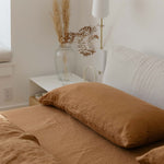 Cinnamon luxury linen bedding set by Canadian bedding company Somn #color_cinnamon
