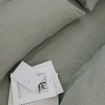 Sömn Luxury Linen Bedding | Fitted Sheet Linen Bedding Sömn Home #color_mineral-green