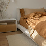 Cinnamon & Oatmeal luxury linen bedding set by Canadian bedding company Somn #color_cinnamon