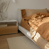 Cinnamon & Oatmeal luxury linen bedding set by Canadian bedding company Somn #color_cinnamon