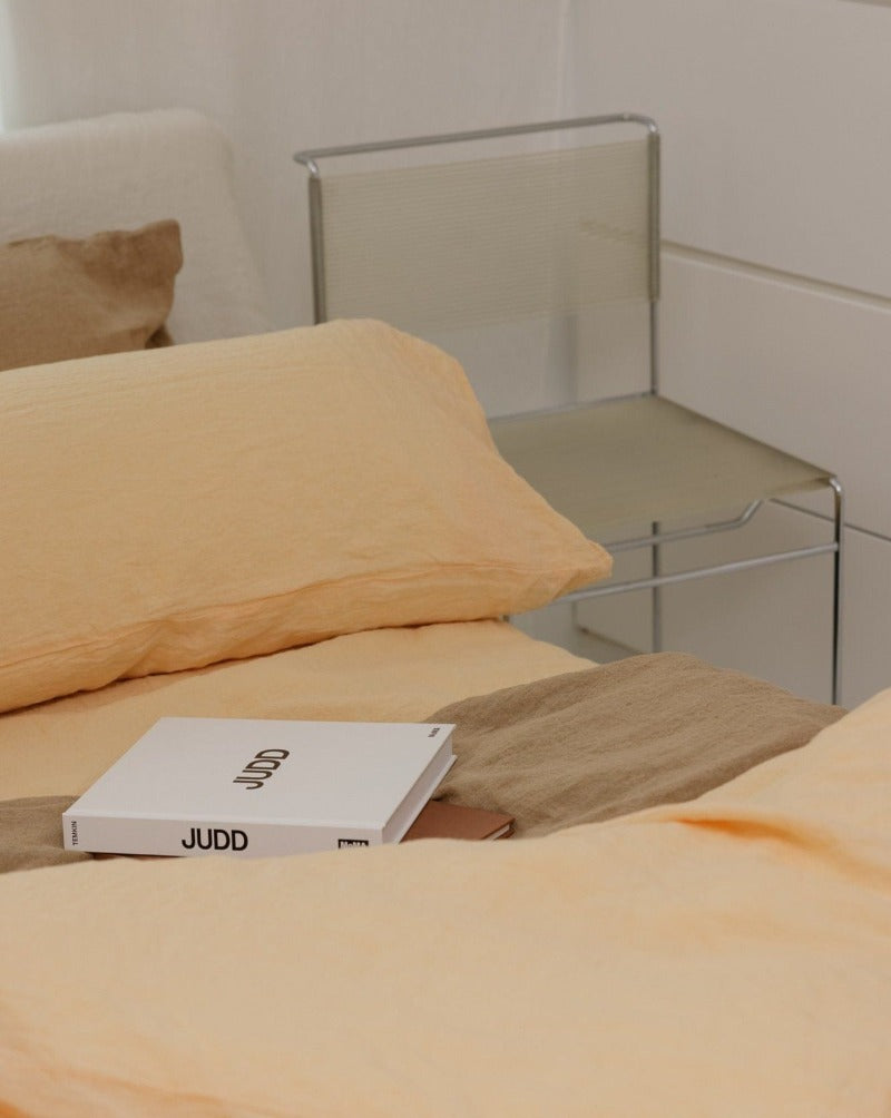 Sömn Luxury Linen Bedding | Fitted Sheet Linen Bedding Sömn Home #color_peach