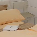 Sömn Luxury Linen Bedding | Fitted Sheet Linen Bedding Sömn Home #color_peach