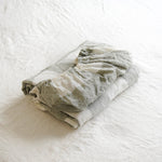 Sömn Luxury Linen Bedding | Fitted Sheet Linen Bedding Sömn Home Queen Mineral Green Check #color_mineral-check