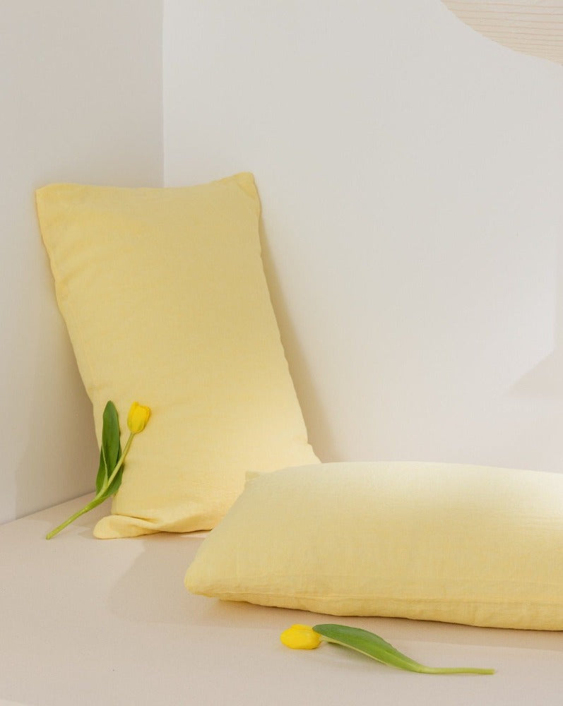 Sömn Luxury Linen Bedding | Pillowcase Linen Bedding Sömn Home Lemon  #color_lemon