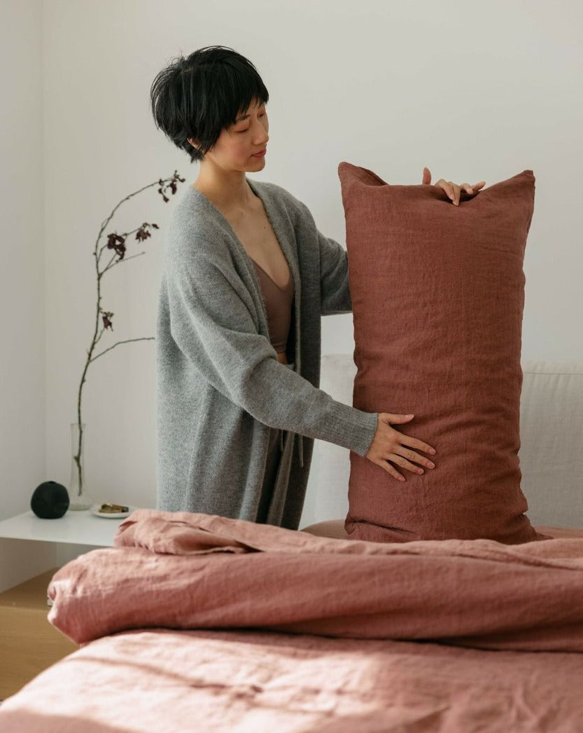 Sömn Luxury Linen Bedding | Pillowcase (single) Linen Bedding Sömn Home Kidney Bean #color_kidney-bean