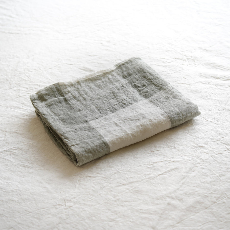 Sömn Luxury Linen Bedding | Pillowcase (single) Linen Bedding Sömn Home Double/Queen Mineral Green Check 