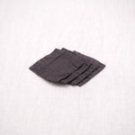 Sömn | Repurposed Linen Coaster (Set of 4) Table Linen Sömn Home Coaster Charcoal Grey  #color_charcoal-grey