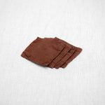 Sömn | Repurposed Linen Coaster (Set of 4) Table Linen Sömn Home Coaster Kidney Bean  #color_kidney-bean