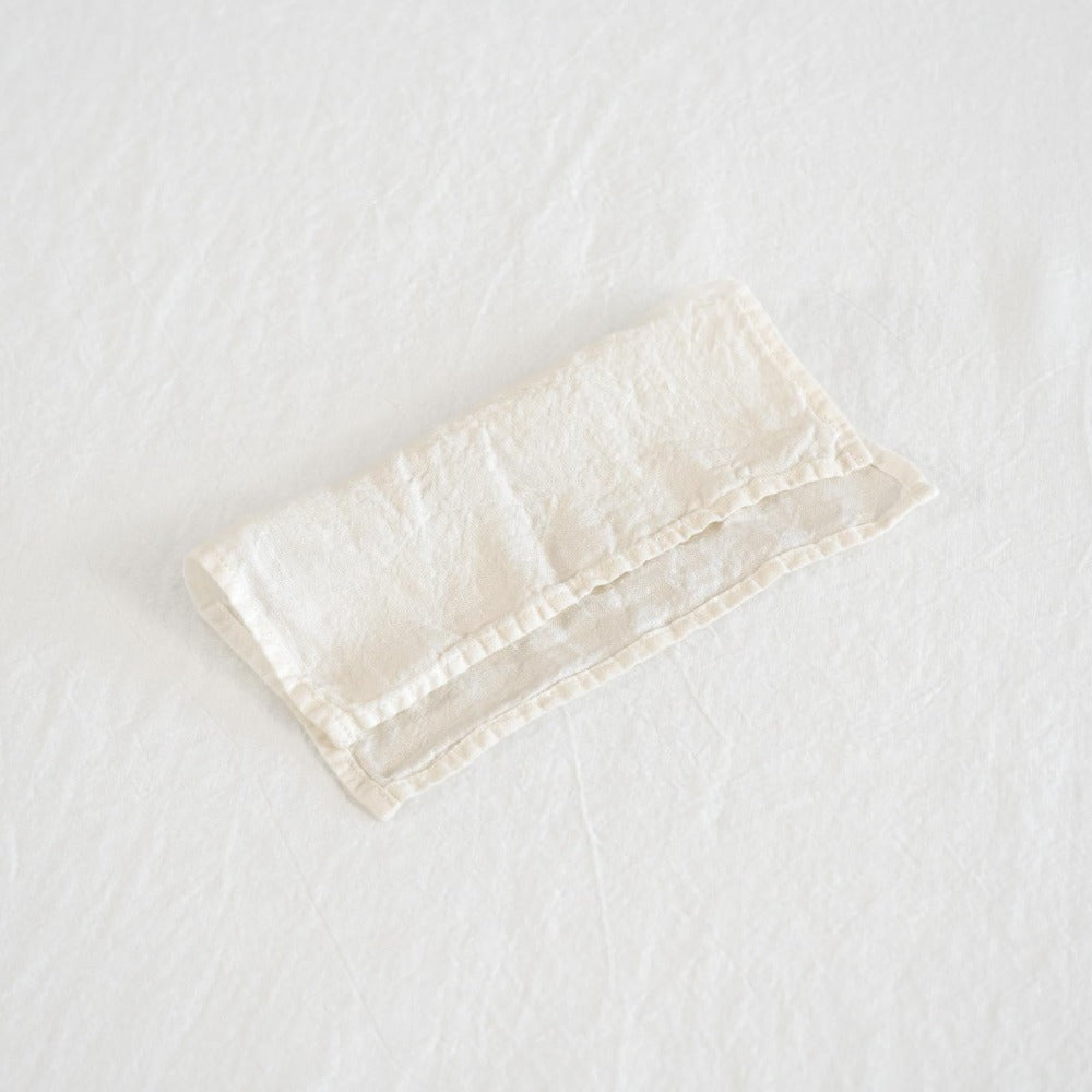 Sömn | Repurposed Linen Cocktail Napkins Table Linen Sömn Home Cocktail Off White #color_off-white