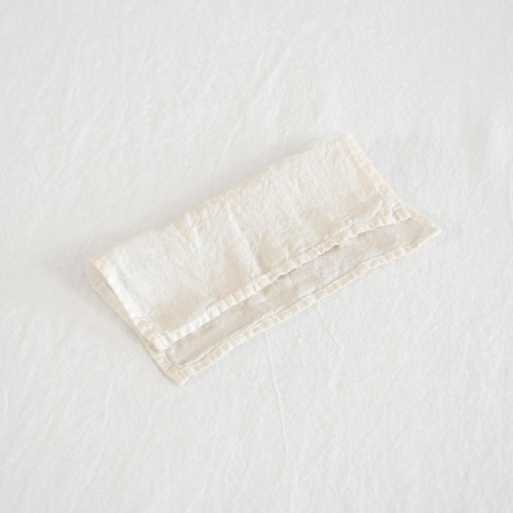 Sömn | Repurposed Linen Cocktail Napkins Table Linen Sömn Home Cocktail Off White #color_off-white